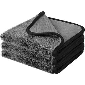 SOFTBATFY Microfiber Car Drying Towel, 600 GSM Shiny Bath Drying Towel, Shiny Bath Drying Towel Shower Cubicles Cloth for Water Removal in Shower and Bathroom(16x16inches*3pack)