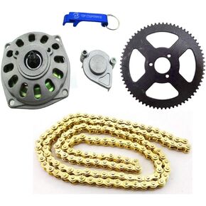 TC-Motor 6 Tooth Clutch Drum Gear Box 68 Tooth Rear Chain Sprocket 25H Chain (136 Links) For 2 Stroke 47cc 49cc Minimoto Pocket Bike 4 Wheeler Quad ATV