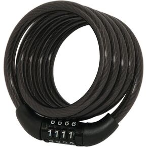 Synergy Lock Cable, Combination Bicycle Lock, Cable Lock for Outdoor Equipment, Black (4 Ft. Preset Combo, Lock Cable, Pack of 1)