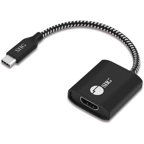 SIIG CB-TC0C12-S1 USB Type C to 4K HDMI Cable Adapter - Thunderbolt 3 Compatible - Male to Female Converter - Reversible Plug Design - Supports 6.0Gbps Bandwidth | Connect a USB-C host to an HDMI display at 4K60Hz; DisplayPort Alt Mode and Thunderbolt 3 c in Saudi Arabia
