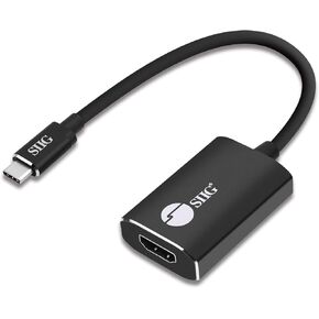 SIIG CB-TC0C12-S1 USB Type C to 4K HDMI Cable Adapter - Thunderbolt 3 Compatible - Male to Female Converter - Reversible Plug Design - Supports 6.0Gbps Bandwidth