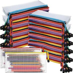 100 Pack Pencil Pouch Bulk Mesh Zipper Pencil Cases 9.5'' x 4.5'' Small Kid Clear Pencil Holder Storage Case Multipurpose Cosmetics Toiletry Bags for Office, File, Travel, Stationery