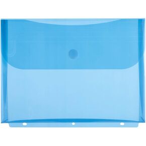 Filexec Poly Envelope, Letter, Side-Load, Hook & Loop Closure, 3-Hole Punched, Blue (Pack of 12) (50084-17221)