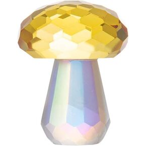 LONGWIN Crystal Mushroom Figurine with Rhinestons, 3 Colors Glass Mushroom Sculpture Paperweight Collectible Figurine Home Decor Tabletop Centerpiece