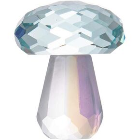 LONGWIN Crystal Mushroom Figurine with Rhinestons, 3 Colors Glass Mushroom Sculpture Paperweight Collectible Figurine Home Decor Tabletop Centerpiece