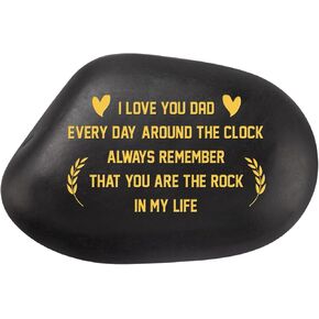 Welsky Dad Gifts from Daughter Son-Best Dad Gifts Unique Engraved Stone for Dad Birthday Gifts Ideas, Dad Present Retirement Appreciation Gifts for Dad Paperweight Pebble in Kuwait