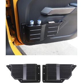 Savadicar Front Door Storage Pockets, ABS Door Side Organizer Box Compatible with 2021 2022 2023 2024 Ford Bronco SUV (Not for Sport), Door Net Replacement, Interior Accessories, Black, 2 PCs