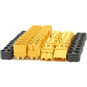 Amass 10 Pair XT60H Bullet Connector Plug Upgrated of XT60 Sheath Female & Male Gold Plated for RC Parts