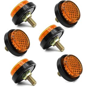 6 Pieces Red Motorcycle Mini License Plate Reflector, Round Reflectors Motorcycle License Plate Bolts and Nuts Mini Decorative M5 Screw Tag Bolt Round Reflective for Motorcycle Bicycle Bike