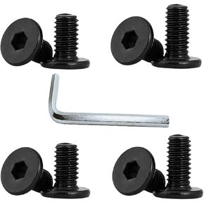 برغي لوحة الترخيص (8 عبوات) متوافق مع موديلات B MW & Tesla، السيارات، الدراجات النارية، براغي مقبس سداسية الرأس المسطحة، مسمار M5 - أسود in Kuwait