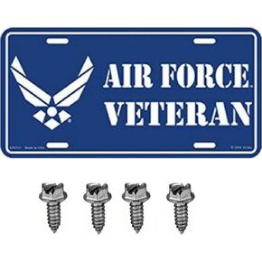 Artisan Owl United States Air Force Veteran USAF Automobile Metal License Plate Including Fastener Screws