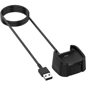 متوافق مع شاحن Fitbit Versa 2 (ليس لـ Versa/Versa Lite)، قاعدة شحن مع سلك USB لكابل شحن الساعة الذكية Versa 2 للصحة واللياقة البدنية بطول 3.3 قدم/100 سم