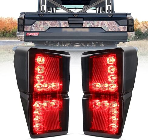 UTV Ranger Tail Light Assembly LED المصابيح الخلفية أضواء إيقاف الفرامل الخلفية استبدال #2413766 متوافق مع Polaris Ranger 1000/1000 Crew/ 1000 XP/ 1000 XP Crew 2018-2022 (2 قطعة) (أسود) in Saudi Arabia