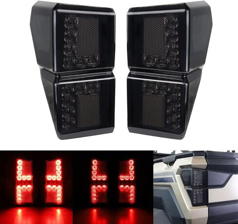 UTV Ranger Tail Light Assembly LED المصابيح الخلفية أضواء إيقاف الفرامل الخلفية استبدال #2413766 متوافق مع Polaris Ranger 1000/1000 Crew/ 1000 XP/ 1000 XP Crew 2018-2022 (2 قطعة) (أسود) in Saudi Arabia