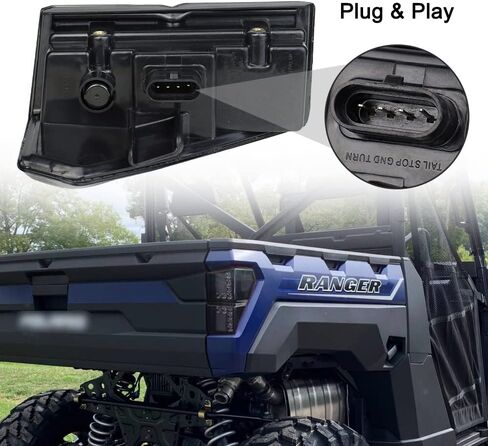 UTV Ranger Tail Light Assembly LED المصابيح الخلفية أضواء إيقاف الفرامل الخلفية استبدال #2413766 متوافق مع Polaris Ranger 1000/1000 Crew/ 1000 XP/ 1000 XP Crew 2018-2022 (2 قطعة) (أسود) in Saudi Arabia
