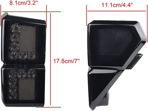UTV Ranger Tail Light Assembly LED المصابيح الخلفية أضواء إيقاف الفرامل الخلفية استبدال #2413766 متوافق مع Polaris Ranger 1000/1000 Crew/ 1000 XP/ 1000 XP Crew 2018-2022 (2 قطعة) (أسود) in Saudi Arabia