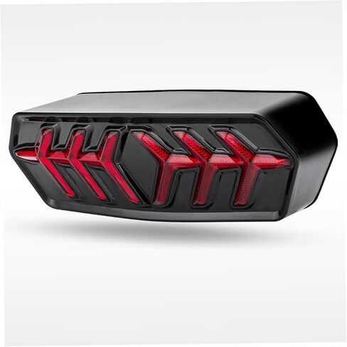 Anki HappiGo دراجة نارية LED ضوء خلفي متكامل مع إشارة الانعطاف المتسلسل مصباح تشغيل دراجة نارية الفرامل الخلفية الخلفية متوافق مع Honda GROM MSX125/SF CB650F CBR650F CTX700N (أسود) in Kuwait