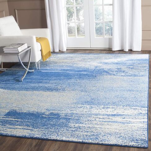 سجادة منطقة مجموعة SAFAVIEH Adirondack - 8 × 10 بوصة، فضي وأسود، تصميم تجريدي حديث، لا يتساقط ويسهل العناية به، مثالي للمناطق ذات حركة المرور العالية في غرفة المعيشة وغرفة النوم (ADR112A) in Saudi Arabia