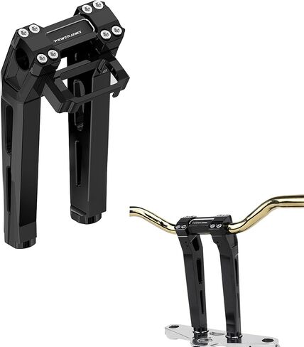 POWERJAMES 2 in 1 Style 10 inch tall Black Handlebar Risers kit 1.0" with Gauge Module Mount for Harley Davidson Street Bob Low Rider S Softail Slim Dyna with 1.0" Clamping Area in Saudi Arabia