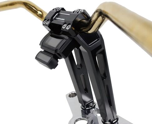 POWERJAMES 2 in 1 Style 10 inch tall Black Handlebar Risers kit 1.0" with Gauge Module Mount for Harley Davidson Street Bob Low Rider S Softail Slim Dyna with 1.0" Clamping Area in Saudi Arabia