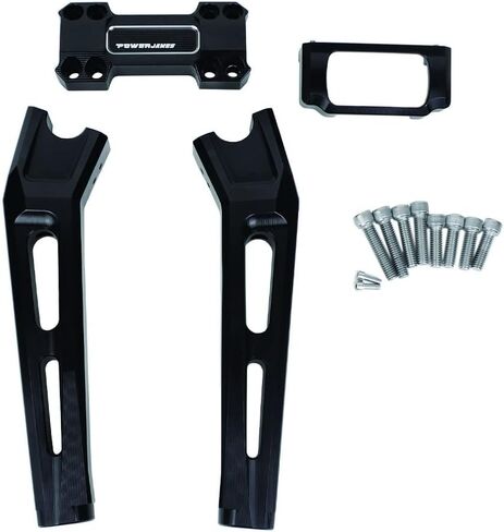 POWERJAMES 2 in 1 Style 10 inch tall Black Handlebar Risers kit 1.0" with Gauge Module Mount for Harley Davidson Street Bob Low Rider S Softail Slim Dyna with 1.0" Clamping Area in Saudi Arabia