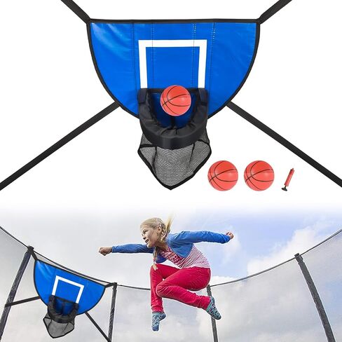 Trampoline Basketball Hoop Attachment, Trampoline Basketball Hoop with 3 Mini Basketballs and Pump,Soft Materials & Waterproof Trampoline Accessory for Most Ages in Saudi Arabia