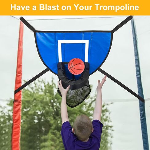 Trampoline Basketball Hoop Attachment, Trampoline Basketball Hoop with 3 Mini Basketballs and Pump,Soft Materials & Waterproof Trampoline Accessory for Most Ages in Saudi Arabia