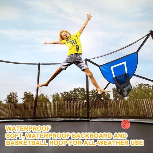 Trampoline Basketball Hoop Attachment, Trampoline Basketball Hoop with 3 Mini Basketballs and Pump,Soft Materials & Waterproof Trampoline Accessory for Most Ages in Saudi Arabia