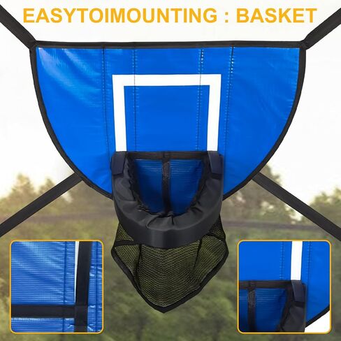 Trampoline Basketball Hoop Attachment, Trampoline Basketball Hoop with 3 Mini Basketballs and Pump,Soft Materials & Waterproof Trampoline Accessory for Most Ages in Saudi Arabia