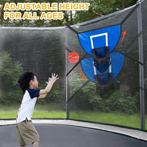 Trampoline Basketball Hoop Attachment, Trampoline Basketball Hoop with 3 Mini Basketballs and Pump,Soft Materials & Waterproof Trampoline Accessory for Most Ages in Saudi Arabia