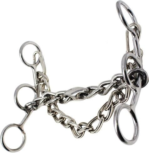 CHALLENGER Horse Stainless Steel Western 5-3/4" Short Gag Chain Mouth Bit w/Lozenge 35617D in Saudi Arabia
