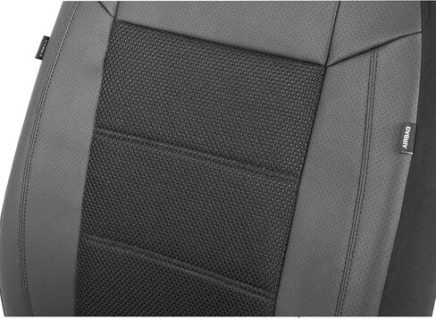 PIC AUTO Car Seat Cover Full Set, Front Bucket Seat Covers with Split Bench Car Seat Cover Set, Mesh and Leather Universal Fit Most Cars, SUVs, and Trucks (Black) in Saudi Arabia