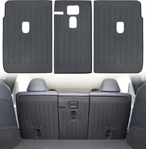 غطاء خلفي للمقعد الخلفي من Tesla Model Y - واقي ظهر المقعد الخلفي مع ملحقات بطانات تيسلا مقسمة بشريط فيلكرو للطراز Y 2021 2022 2023 2024 5 ملحقات Tesla Y (3 قطع) in Kuwait