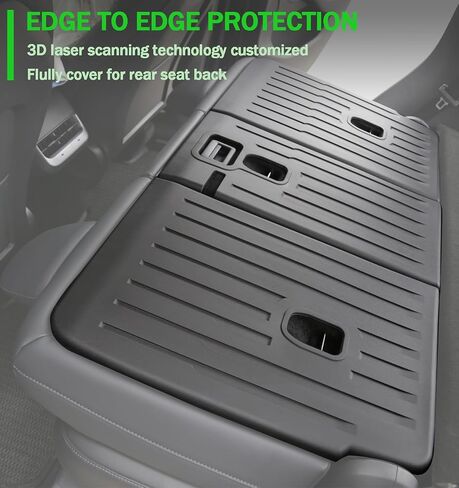 غطاء خلفي للمقعد الخلفي من Tesla Model Y - واقي ظهر المقعد الخلفي مع ملحقات بطانات تيسلا مقسمة بشريط فيلكرو للطراز Y 2021 2022 2023 2024 5 ملحقات Tesla Y (3 قطع) in Kuwait