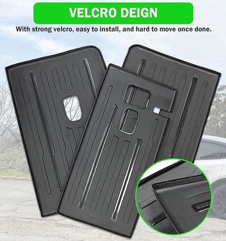 غطاء خلفي للمقعد الخلفي من Tesla Model Y - واقي ظهر المقعد الخلفي مع ملحقات بطانات تيسلا مقسمة بشريط فيلكرو للطراز Y 2021 2022 2023 2024 5 ملحقات Tesla Y (3 قطع) in Kuwait