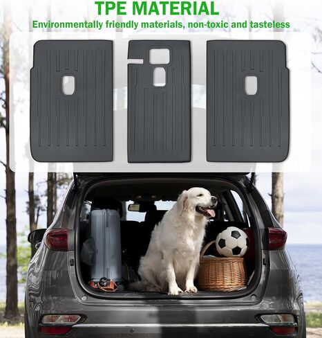 غطاء خلفي للمقعد الخلفي من Tesla Model Y - واقي ظهر المقعد الخلفي مع ملحقات بطانات تيسلا مقسمة بشريط فيلكرو للطراز Y 2021 2022 2023 2024 5 ملحقات Tesla Y (3 قطع) in Kuwait