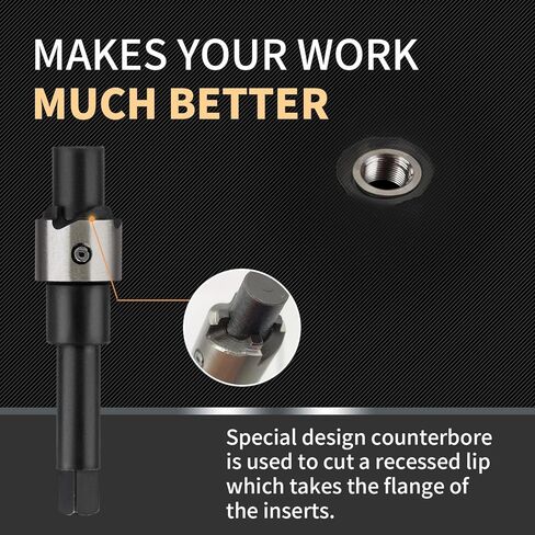 طقم إصلاح الخيوط M11X2.0 مع مثقاب HSS، صنبور، تجويف مضاد، محرك التثبيت، متري، مقاسين من الفولاذ المقاوم للصدأ 5 قطع 16.2 ملم و5 قطع 28.2 ملم in Kuwait