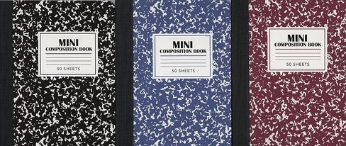 Lunch Money 50-Sheet Mini Composition Notebooks, 3 Count, Blue, Black and Burgundy in Saudi Arabia