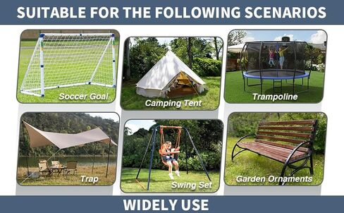 4-Pc Pack Spiral Stakes Heavy Duty Anchor Kit for Trampoline Steel Stakes Anchor Kit for Trampolines, Tents, tarps, Canopies,car Ports,Dog tie Out and etc Bonus Tie Down Straps 4-Pc Pack(Silver) in Saudi Arabia