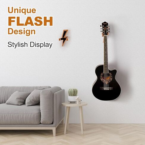 TESLYAR Guitar Holder Wall Mount Ash Wood Wooden Guitar Hanger Hook Stand Rack Guitar Hanger for Electric Classic Acoustic and Bass Guitar Musical Instruments Hardwood (Beige) in Kuwait