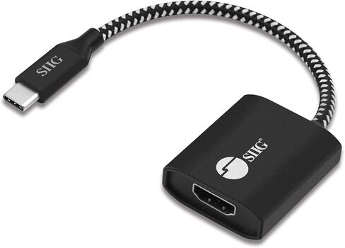 SIIG CB-TC0C12-S1 USB Type C to 4K HDMI Cable Adapter - Thunderbolt 3 Compatible - Male to Female Converter - Reversible Plug Design - Supports 6.0Gbps Bandwidth | Connect a USB-C host to an HDMI display at 4K60Hz; DisplayPort Alt Mode and Thunderbolt 3 c in Saudi Arabia