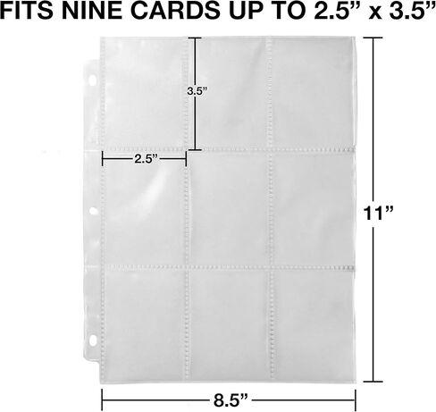 واقيات بطاقات التداول من Samsill ذات 9 جيوب، 40 حزمة، تناسب 3 مجلدات حلقية قياسية، 360 جيبًا علويًا للتحميل، تحمل بطاقات مقاس 2.5 × 3.5 بوصة، وبطاقات الألعاب، وبطاقات العمل، والبطاقات الرياضية in Kuwait