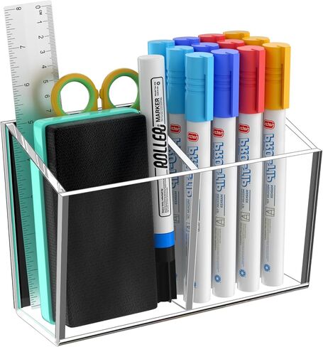 Carmanon Magnetic Pen Holder, Acrylic Magnetic Dry Erase Marker Holder Pencil Cup Holder for School, Office, Locker, Strong Magnetic Locker Organizer Accessories for Whiteboard, Refrigerator in Kuwait