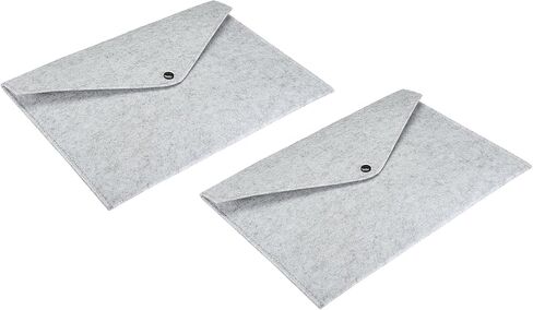 YOKIVE 2 Pack Felt File Folders, A4 Button Closure Document Bag | Envelope Files Storage Pouch, Great for Office Stationery(Light Gray) in Saudi Arabia