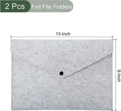 YOKIVE 2 Pack Felt File Folders, A4 Button Closure Document Bag | Envelope Files Storage Pouch, Great for Office Stationery(Light Gray) in Saudi Arabia