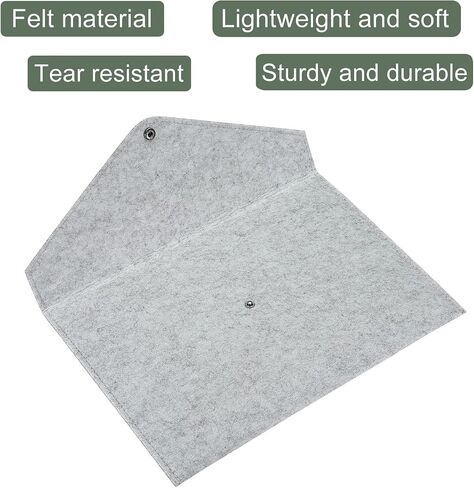 YOKIVE 2 Pack Felt File Folders, A4 Button Closure Document Bag | Envelope Files Storage Pouch, Great for Office Stationery(Light Gray) in Saudi Arabia