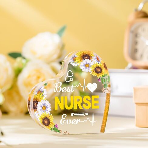 هدية تقدير الممرضة من Pinkunn للنساء، أفضل ممرضة على الإطلاق، هدية ممرضة تذكار ووزن الورق للممرضات، طالب التمريض، ممارس التخرج، الممرضات النهارية، قطعة مركزية لطاولة الممرضات (عباد الشمس) in Saudi Arabia