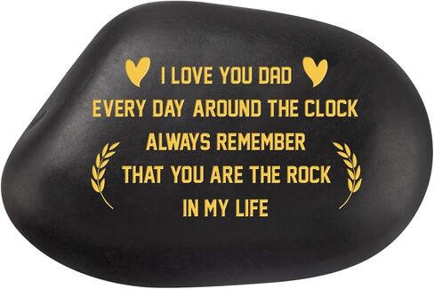 Welsky Dad Gifts from Daughter Son-Best Dad Gifts Unique Engraved Stone for Dad Birthday Gifts Ideas, Dad Present Retirement Appreciation Gifts for Dad Paperweight Pebble in Kuwait