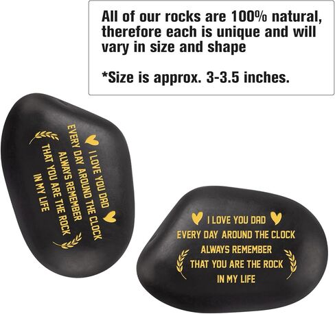 Welsky Dad Gifts from Daughter Son-Best Dad Gifts Unique Engraved Stone for Dad Birthday Gifts Ideas, Dad Present Retirement Appreciation Gifts for Dad Paperweight Pebble in Kuwait