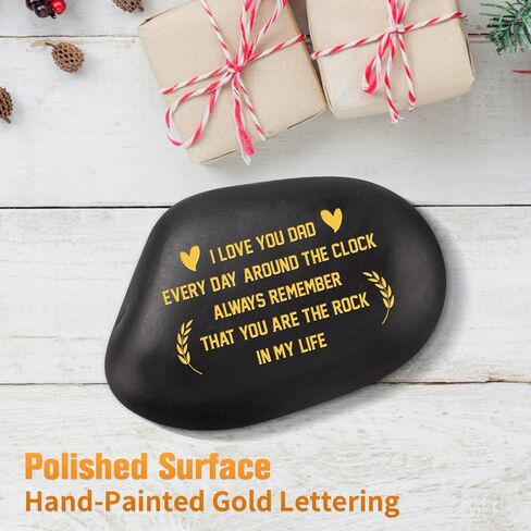 Welsky Dad Gifts from Daughter Son-Best Dad Gifts Unique Engraved Stone for Dad Birthday Gifts Ideas, Dad Present Retirement Appreciation Gifts for Dad Paperweight Pebble in Kuwait